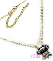 Lac pendant with metal chain necklace - click here for large view